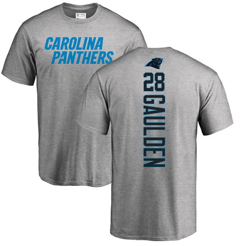 Carolina Panthers Men Ash Rashaan Gaulden Backer NFL Football #28 T Shirt